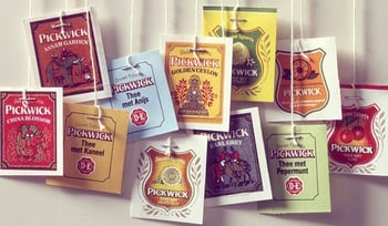pickwick labels for tea 1977